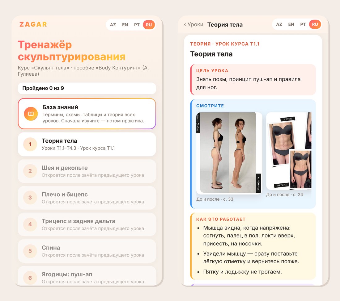 Скульпт тела — тренажёр скульптурирования ZAGAR