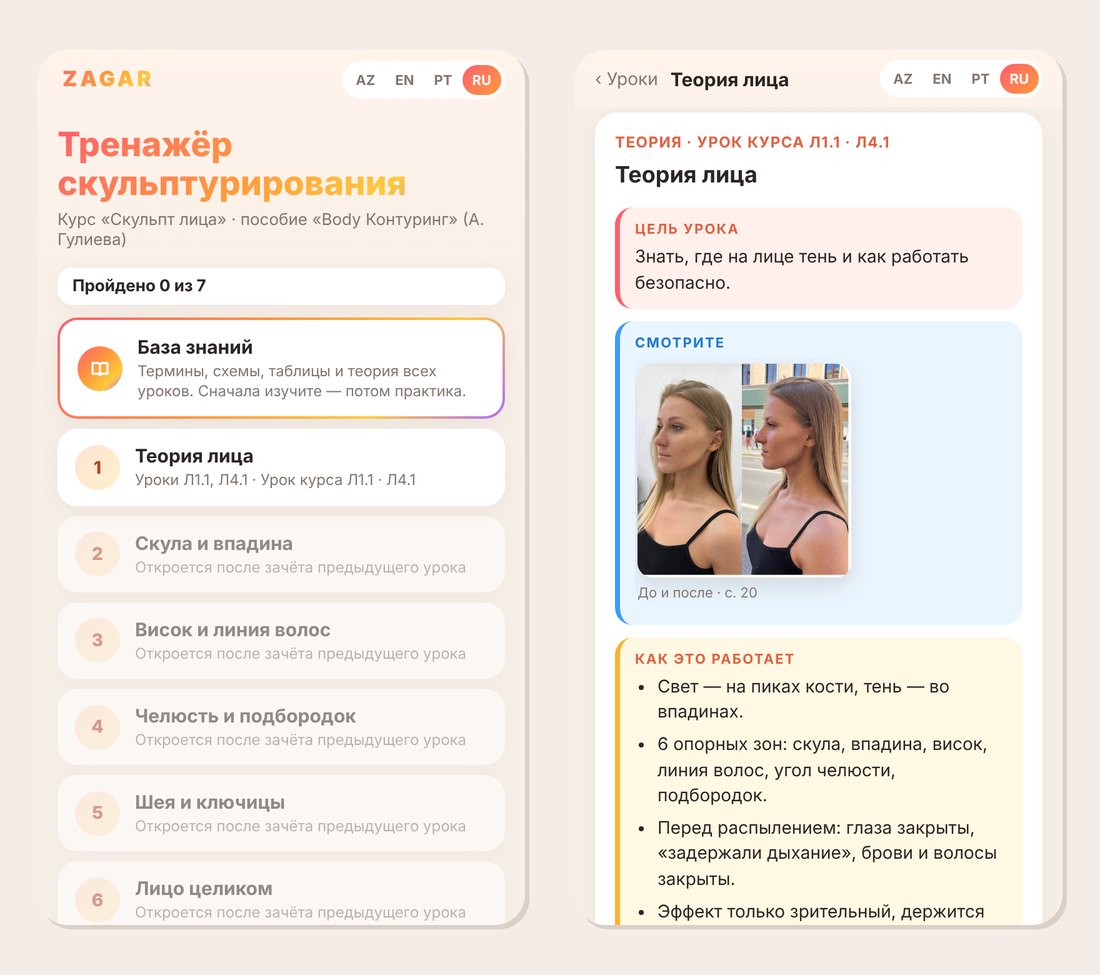 Скульпт лица — тренажёр скульптурирования ZAGAR
